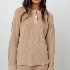 Rails piper Henley cashmere blend sweater